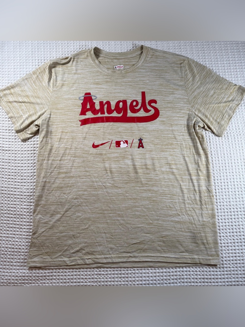 NWOT Nike Los Angeles Angels MLB Beige Dri-FIT T-Shirt Men’s XL